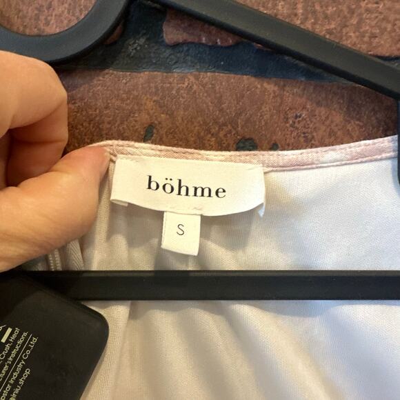 Bohme Beige Gingham Mini Dress - Ruffle Detail - Picture 3 of 11